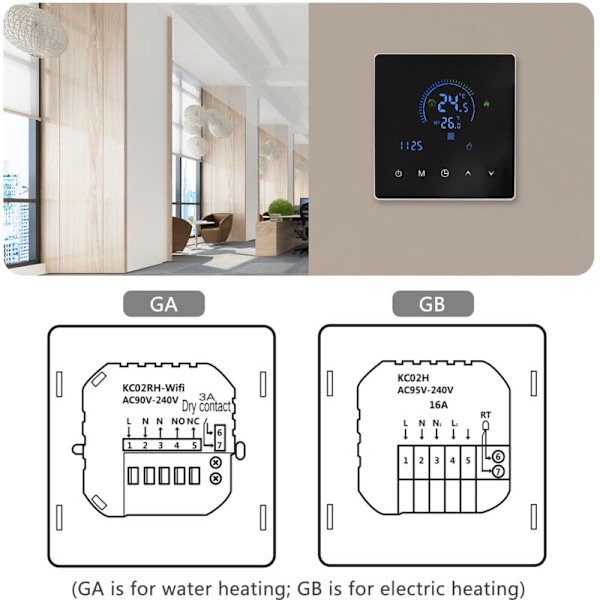 Älykäs WiFi Älykäs WiFi Termostaatti Lämpötilansäädin Vesilämmityslaitteille LCD Piirustusnappi Ohjelmoitava Kaukosäädin maanalainen h