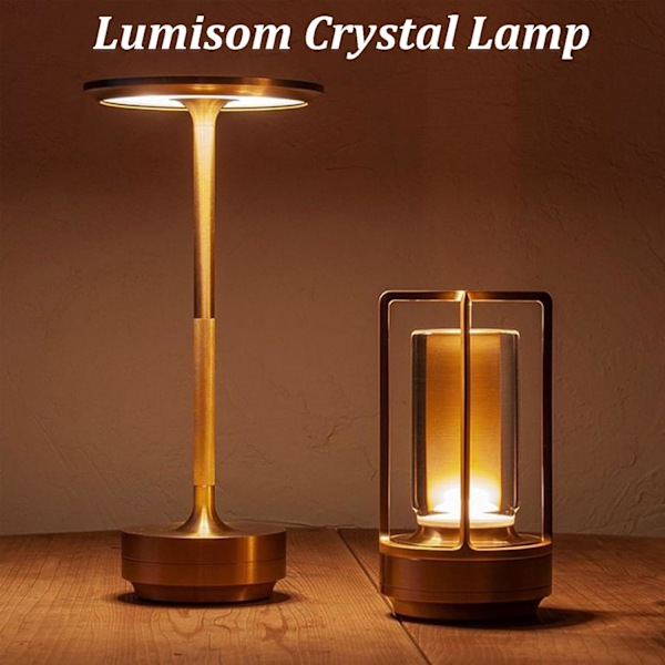 Led-bordlampe uden ledning Dæmpbar metal USB genopladelig bordlampe -1 stk-XIN sort