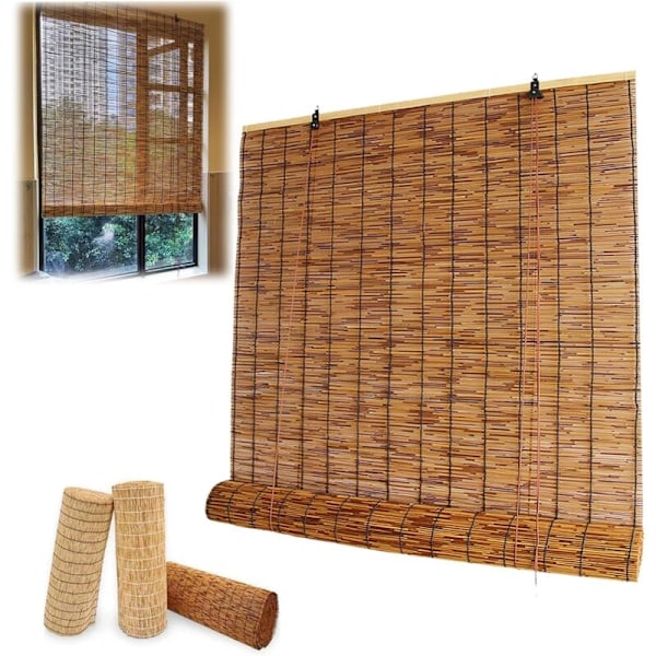 Brun Bambus Rullegardin 100x160 cm