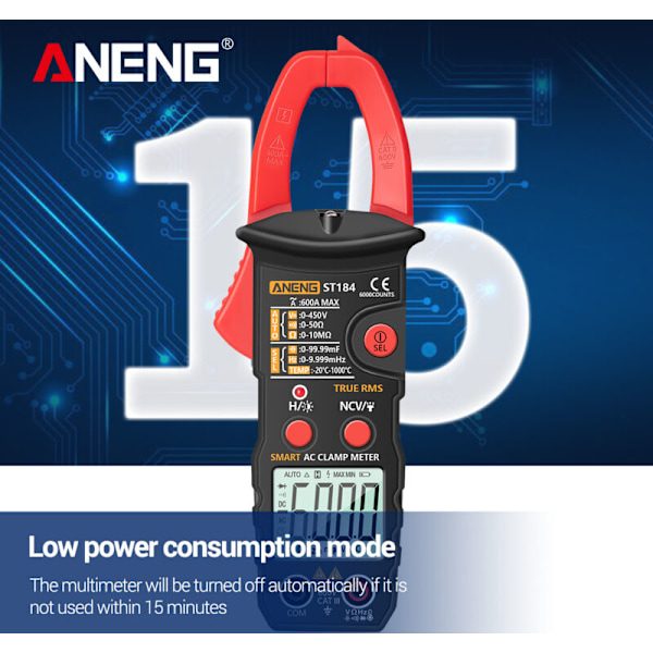True RMS Multimeter Digital Tangamperemeter Amplemaster Spænding DC/AC AMPTERMATE AC med OHM NCV kapacitet DIODE HERTZ TESTER