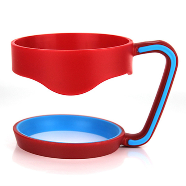 2-pack 30oz mugghandtag, rostfritt stål mugghandtag BPA-fria kopphållare, resevatten kaffemuggar, röd
