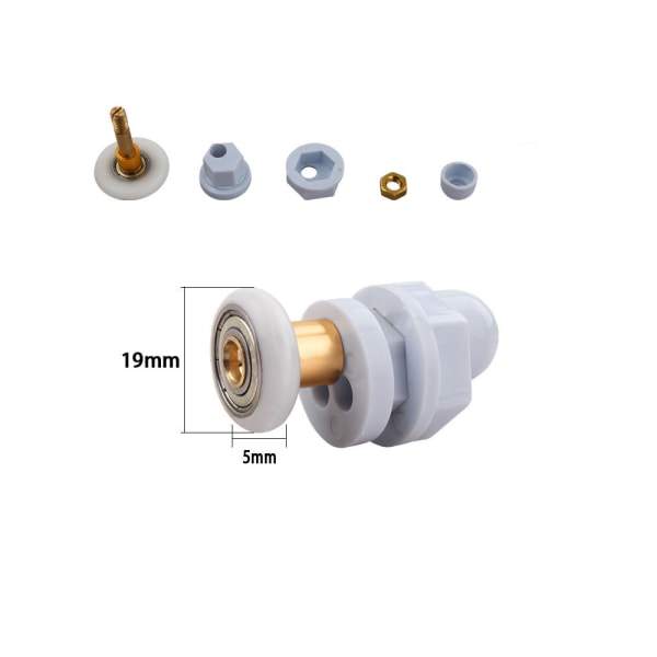 Suihkuoven liukuvat pyörät, kestävät, vedenpitävät ja ruostumattomat (4 kpl) 19 mm