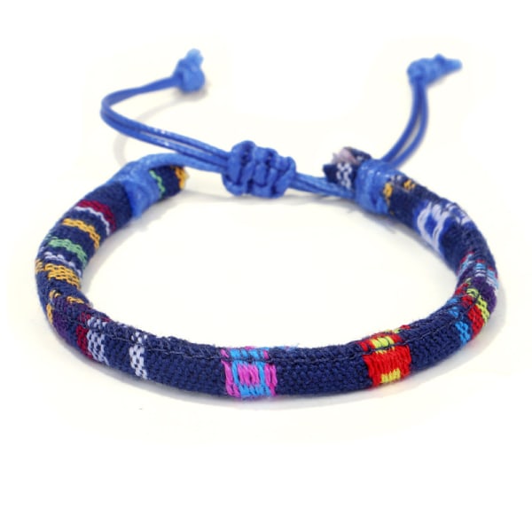 Sæt med 5 (billede farver) - Armbånd til mænd og kvinder - Boho stil - Strand og ferie tilbehør - Håndlavet - Øko-venlig bomuld, vandtæt a