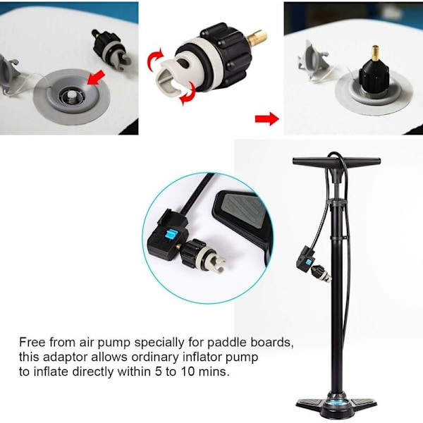 Ventiladapter, Adapter Kajakpump Uppblåsningsspets kompressortillbehör Infinillary material för sup paddel uppblåsbar kajak pneumatisk båt, 7.8 3.4cm (