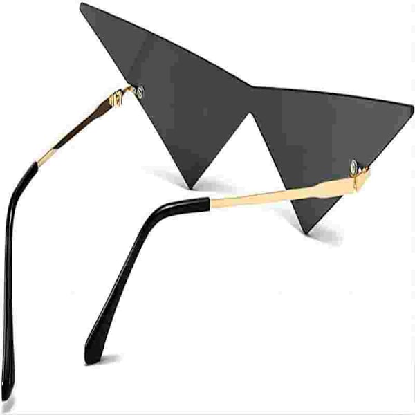 Trekantede Enkelt Stykke Rimless Solbriller Kvinders Mode Marine Linse Solbriller Mænds Fest Prom Solbriller
