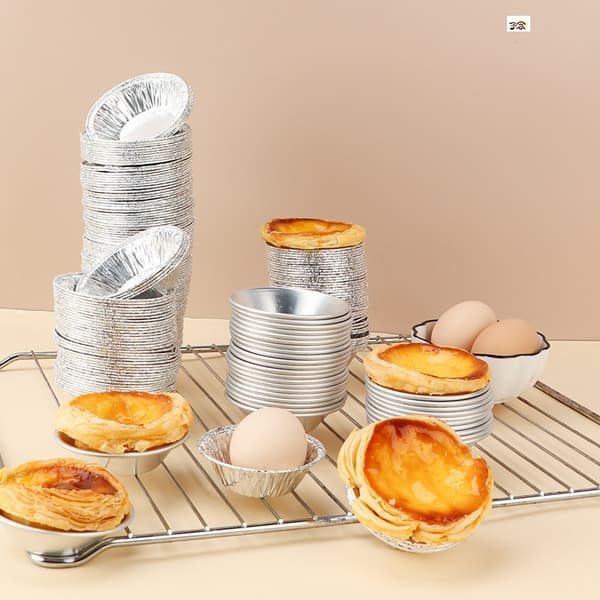 100-pack äggformar, små pajformar, små efterrättsformar, muffinsformar, kakformar, bakverktyg, runda återanvändbara