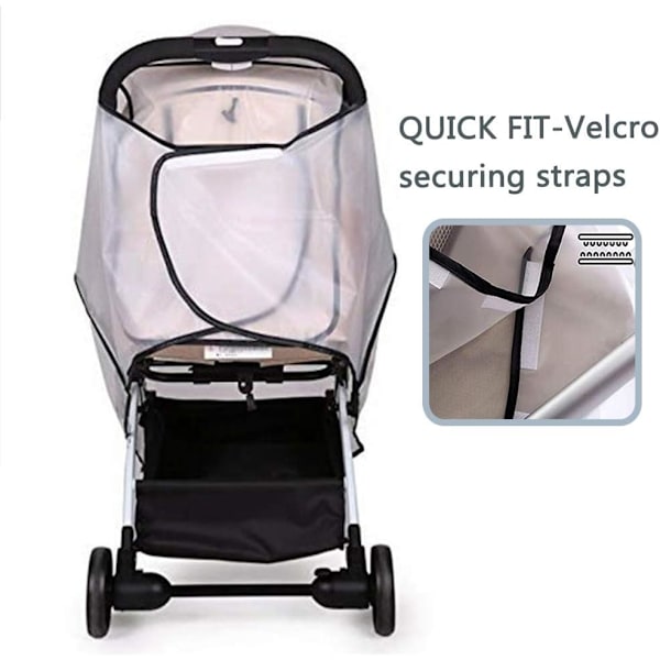 Regnslag, Universal Baby Stroller  Regnslag Vejrskærm til beskyttelse mod regn sne vind slud støv rejser udendørs klar EVA gennemsigtig