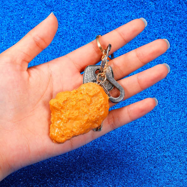 Kycklingnugget Nyckelring, Söt Nyckelring Present till Kvinnor Män, Perfekt för Ryggsäckar, Väskor, Handväskor, Handväskor, Bilnyckelringar