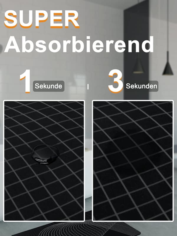 Badeværelsestæppe, skridsikkert badeværelsestæppe, absorberende badeværelsestæppe, 40 x 60 cm, hurtigtørrende badeværelsestæppe, husholdning, badeværelsestæppe, absorberende, vaskbart, ab