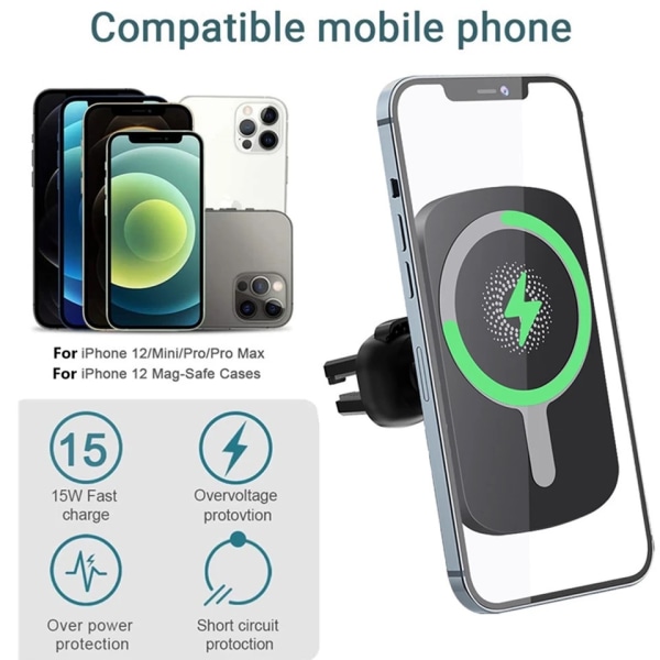 Magnetisk bil trådløs oplader til Apple 13 iphone12 magnetisk trådløs opladning