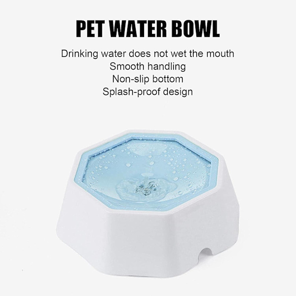 Anti-splash hundevandskål med flydende skive, 700 ml langsom drikke hundevandskål anti-overflow vandskål dispenser til kæledyr hunde katte