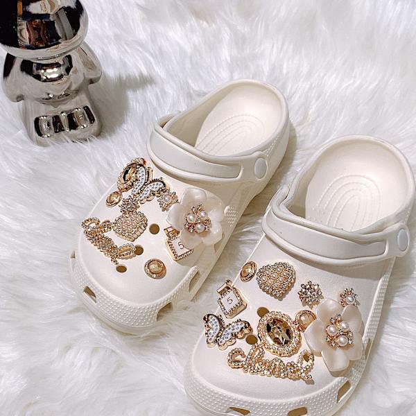 Kukat Bling Kengän Koristeet Tarvikkeet Tytöille Ja Naisille Tukkeja Sandaalit, Muoti Timantti Emali Helmillä Ketjut Juhla Suosikit Syntymäpäivälahjat Tukki Ch