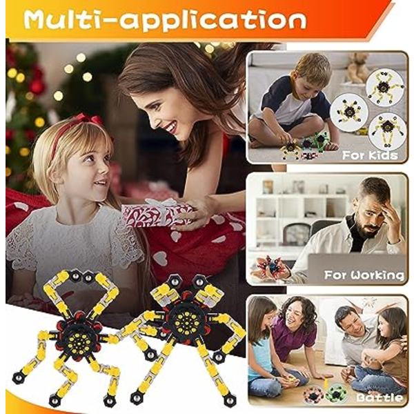 4 Fingertip Gyro-leker - Konvertible Fingertip Roerende Leker Hånd- og Fingerrotatorer for Barn og Voksne Sensing Toy Gyro