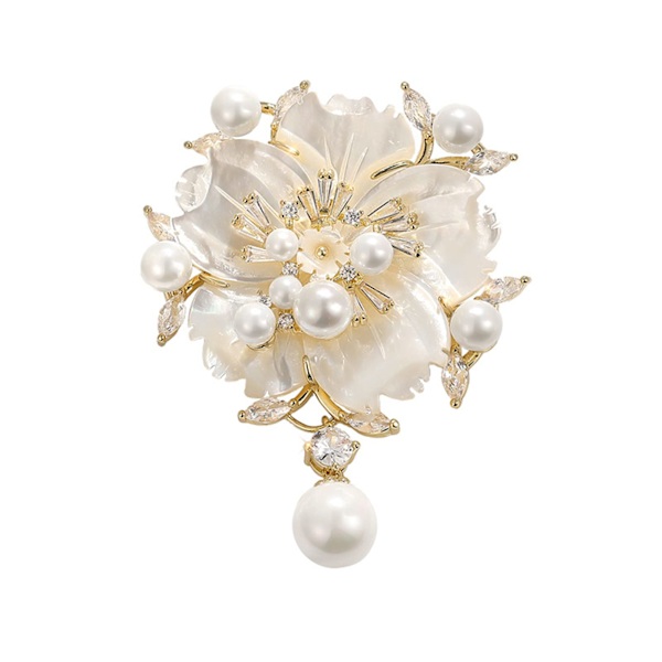 Elegant Pärlblomma Brosch Smycken