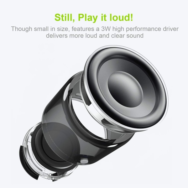 Mini (svart) aktiv bärbar Bluetooth högtalare med extra bas, S