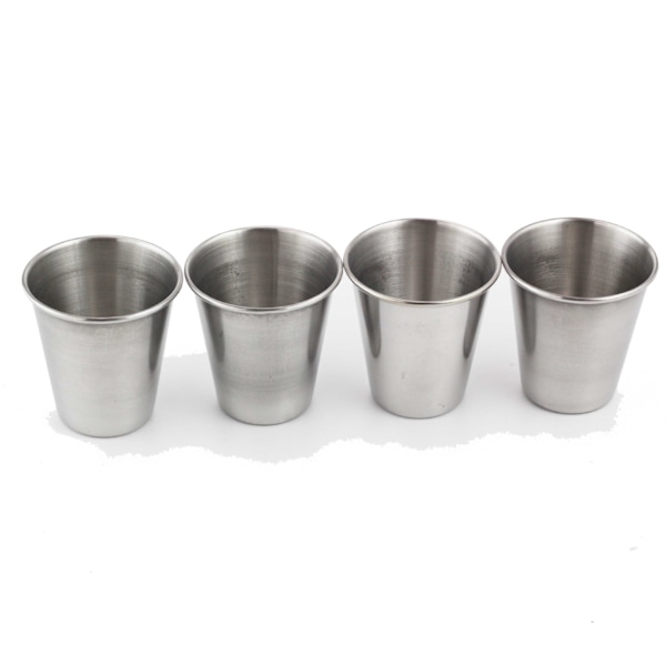 2 stk. rustfrit stålkrus, stabelbare metalkrus, 304 rustfrit stålkrus til camping, bærbare rustfrit stålkrus, rustfrit stålkrus