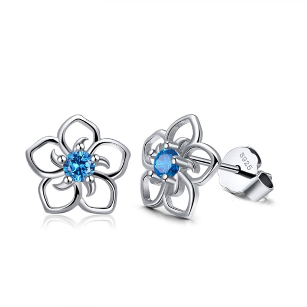 Sterling Silver Sky Flower Stud Earrings Collection