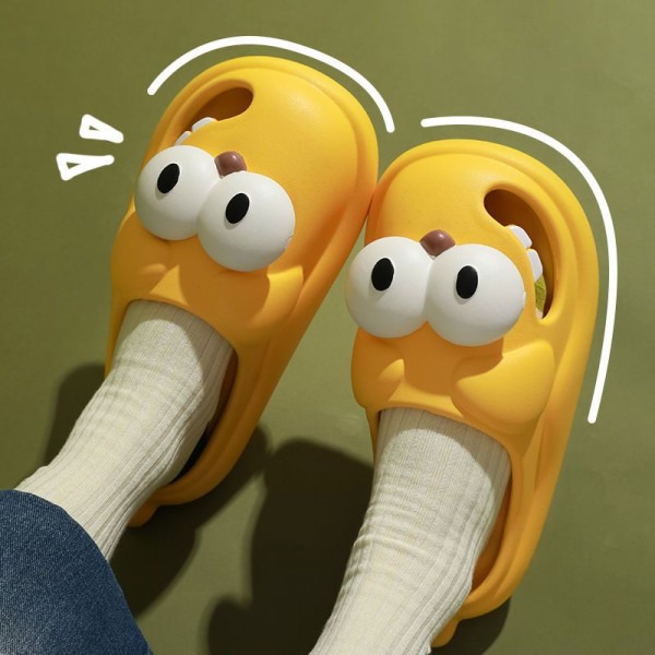 2 kpl 3D puukengät sandaalit koristeet (isot hauskat silmät), kenkäkorut, C