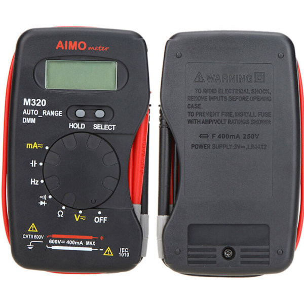 Digital Multimeter LCD Fickmodell Aimo M320 DMM Mätfrekvenskapacitet Underhåll Automatisk datalagring