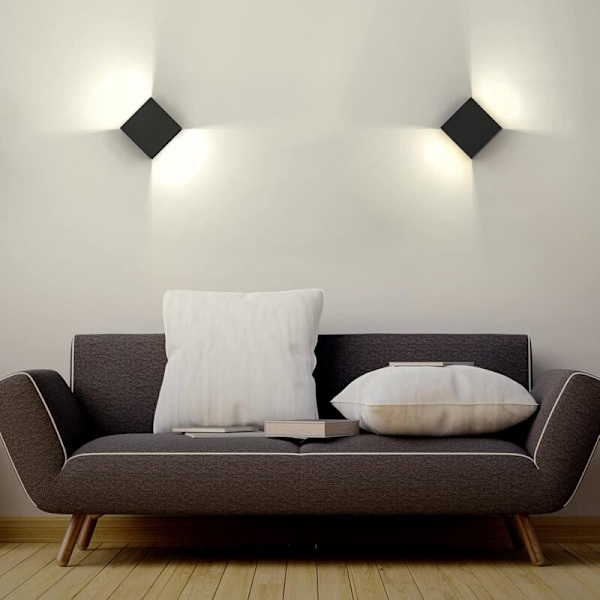 Moderne 12W LED Væglampe 3000K Justerbar Lysvinkel IP65 Vandtæt Aluminium Monteret LED Væglampe til Gang, Stue, Soveværelse, Have (Kold Hvid