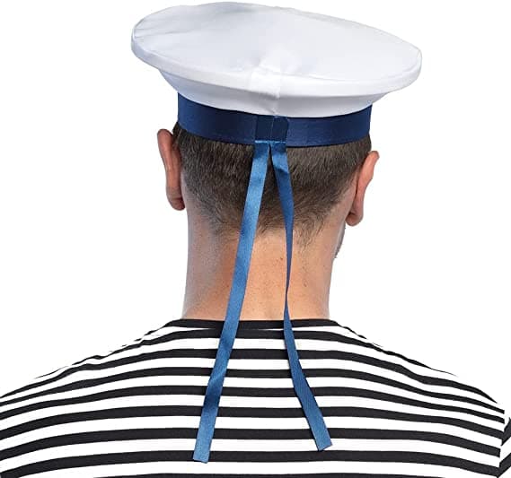2 stk. sømandshat til voksne, hvid, one size