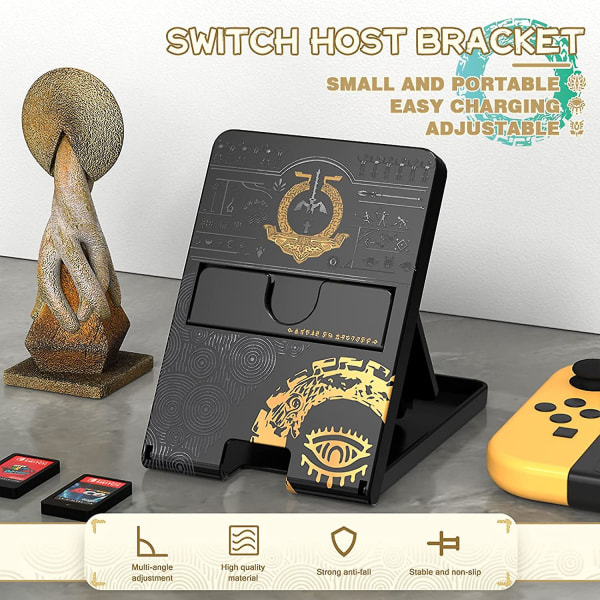 For Tears Of The Kingdom Switch Stativ, Justerbart Spillstativ For Ns Switch/switch Oled Konsoll, Bærbar Kompakt Spillstativfeste Grønn