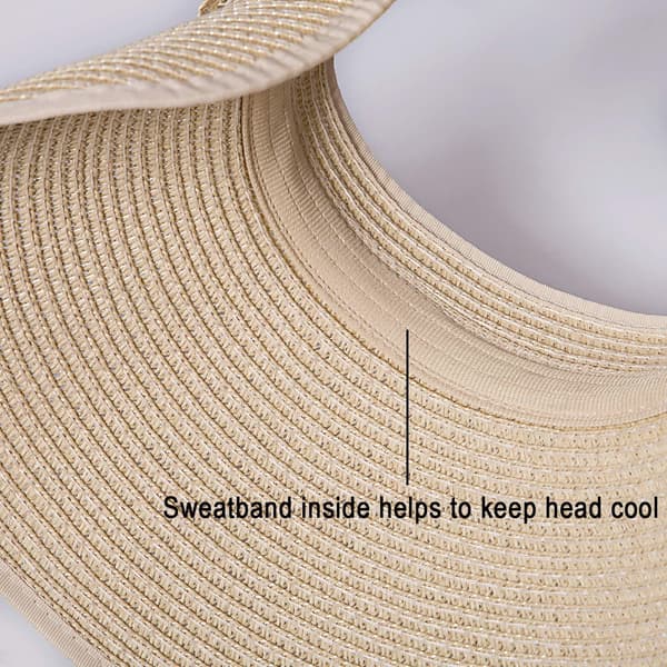 Kvinnors solhattar (2-pack), kvinnors sommarstrand bredbrättade halmsolhattar