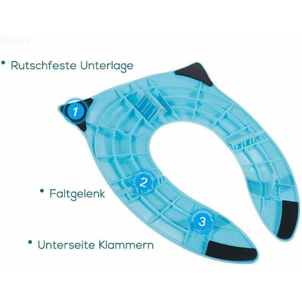 Sammenklappelig børnetoiletreduktion bærbar babytoiletsæde komfort PP-materiale med 4 skridsikre silikonepuder og 1 bæretaske (blå)