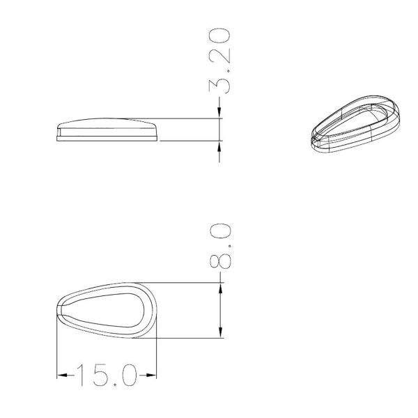 10 par briller neseputer (svart), selvklebende anti-skli briller neseklips med airbags, 3,2 mm tykke briller, solbriller, lesebriller