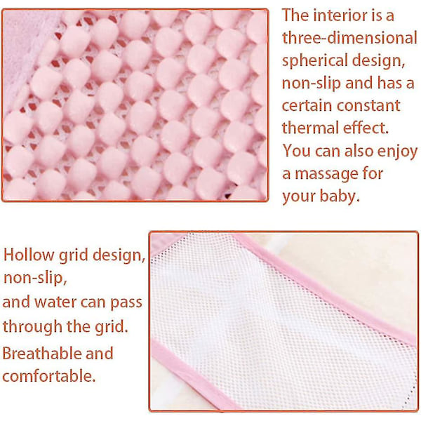 (rosa)(1st) Babybadstöd, badkarstöd Nät Justerbart Badkar Halkskyddande Nät Bekvämt Badsäte För Nyfödd Dusch Och 0-8 Månader Spädbarn Bad