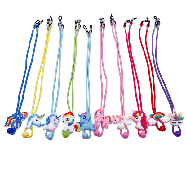 10 stk briller ledning, Universal justerbar enhjørning maske kjede solbriller ledning, holder tau stropp for jente