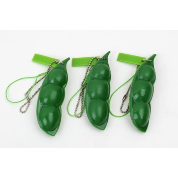 Nøkkelring, 3-pak Squishy Bean Squishy Nøkkelring Squishy Soybean Squishy for Kids Adluts Pea Toys Fidget Toys for Pendants Angst Anti Stress