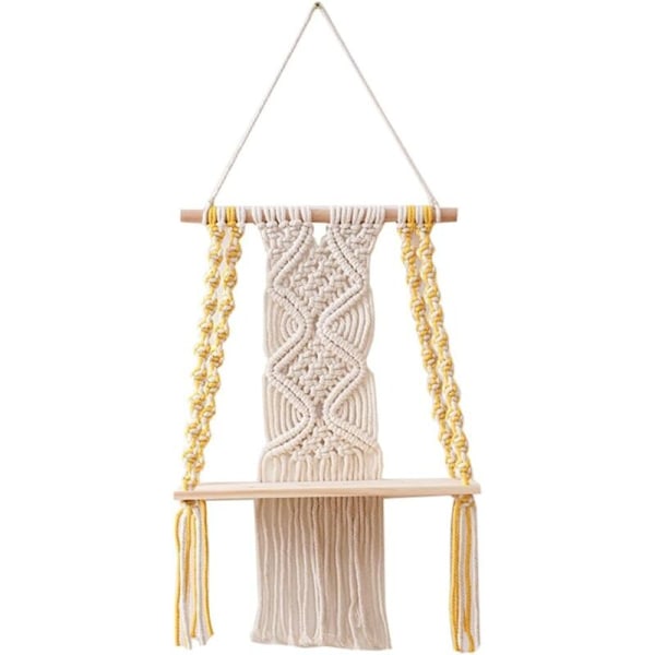 Boho hylle for soverom, baderomshylle, veggdekorasjon i makramévev, veggkunst som Boho (3050cm)