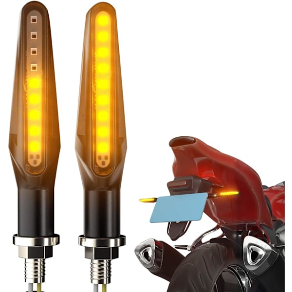 2-pack universella LED-blinkers för motorcykel, godkända sekventiella LED-blinkers för motorcykel, E24