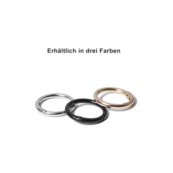 30 st runda karbinhakar, 3 färger karbinhake väska, 25mm ring för handväska, legeringsring väskklämmor för väskor, handväskor, nyckelringar