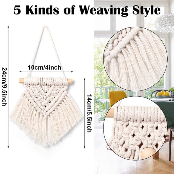 5-pack Mini Tassel Väggdekoration Handvävd Gobeläng Tassel Väggdekoration