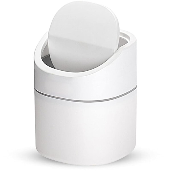 1 stk liten bord søppelbøtte, mini kjøkkenkontor søppel, skrivebordssøppel, brukt i stuen, soverommet og skrivebordet, innvendig plast søppel (2L)