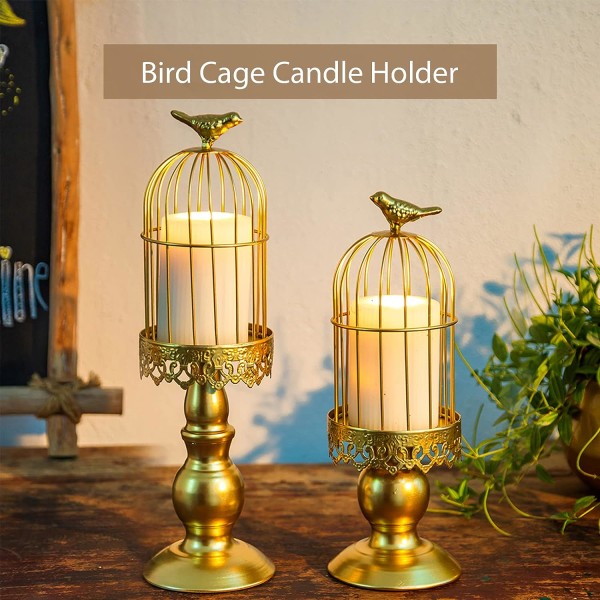 Guld- S+L Vintage Birdcage Lysestage, Bryllupsbord Dekorativ