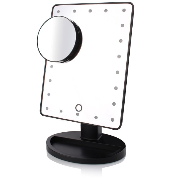 Lighted Mirror, 10X Magnifying LED Makeup Mirror, LED Mirror, USB og batteri opplading, 180° Makeup Mirror, Lighted Magnifying Mirror for Makeup, Sh