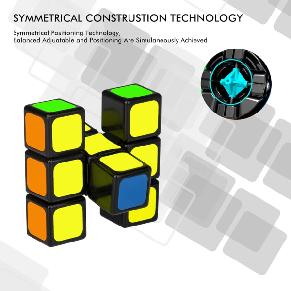Rubiks kube 1x3x3 Rubiks kube hjernetrim for voksne gutter leketøy 3D-puslespill Rubiks kube profesjonell