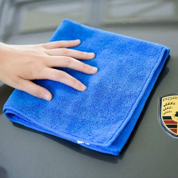10 kpl kiillotusliina autonpesuun, 30 cm x 30 cm, sininen, mikrokuituinen autoliina, sopii kotiin, keittiöön ja autoon