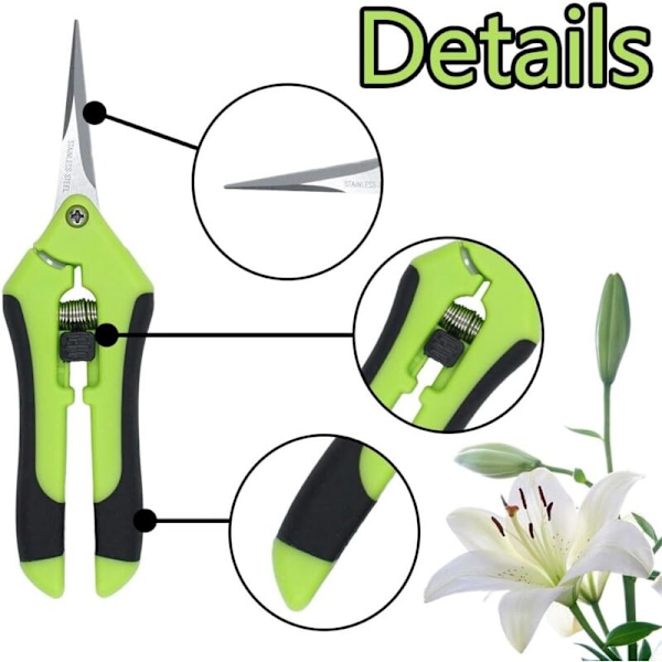 Hagesaks, sklisikre sakser med låsbart håndtak, høyre blad blomsterbeskjæringshylle, hageholder for blomsterhandlergjerder høsting av blomster grønnsaker