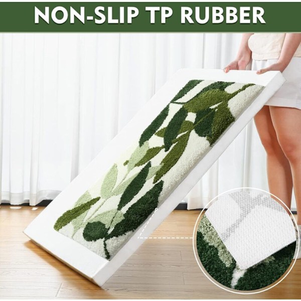 Halkfria badrumsmattor, slitstarka badrumsmattor som absorberar vatten med halkfri badrumsmatta för badrumsgolv, maskintvättbar, mjuk och bekväm duva, l