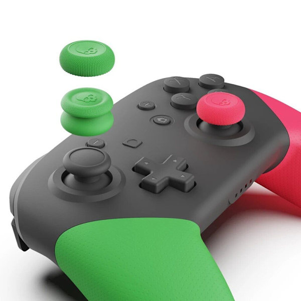 3 par (6 st) kontrollerskin - rosa och grönt, kompatibel med PS4/PS5 handtag, CQC och FPS tumhandtag joystick-skydd, analog joystick