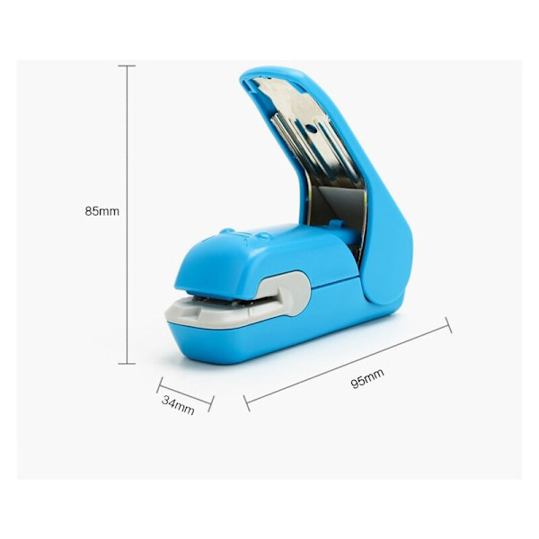Stapler ilman niittejä; Tällä tuotteella voit niitata paperiarkeja tekemättä reikiä paperiin (sininen)，Stapler ilman niittejä,