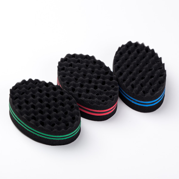 2-pack korta hårfrisyrer Fried Dough Twists svamp stora hål borste svampar