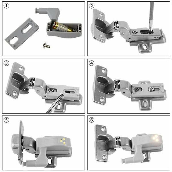 LED-sensorlys for skap, skap, skap, garderobe, hengsellys