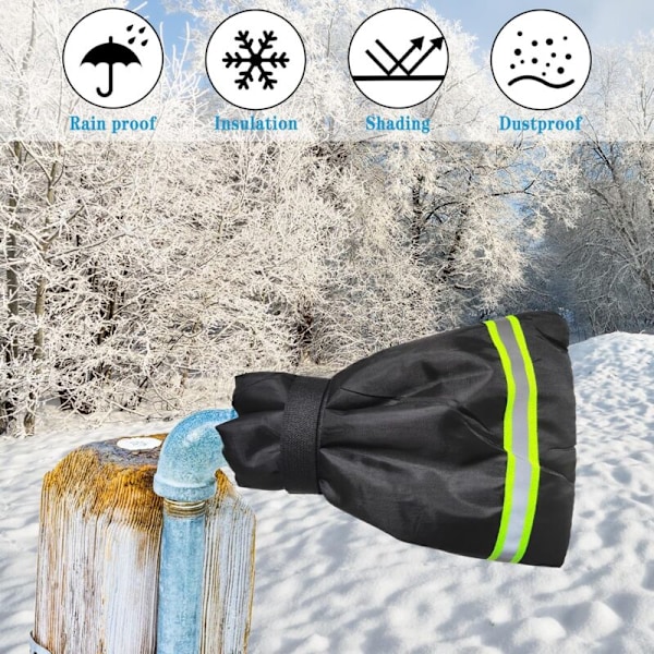 Kranöverdrag, ventilskydd, ventilskydd för vintern, svart utomhusventilskydd, med reflexremsor (51 20 5cm)