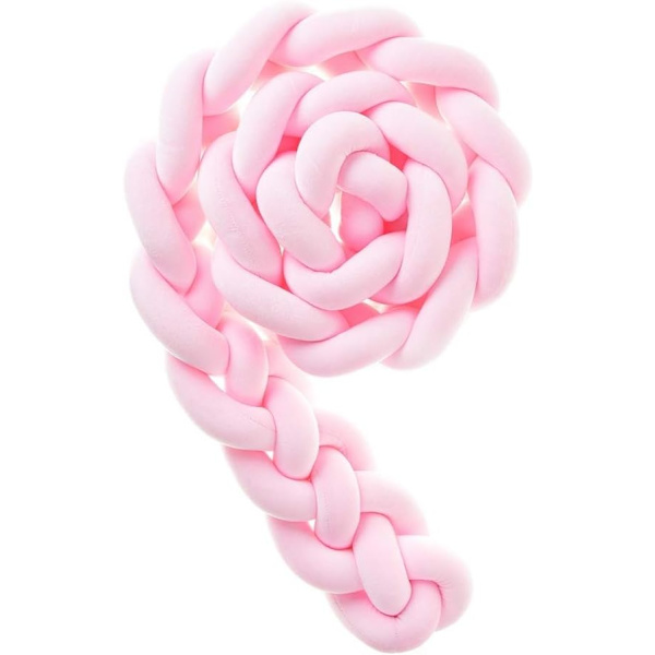 Sängskydd Baby sängskydd, 4-strängad flätad repkudde, rosa, 2,2m