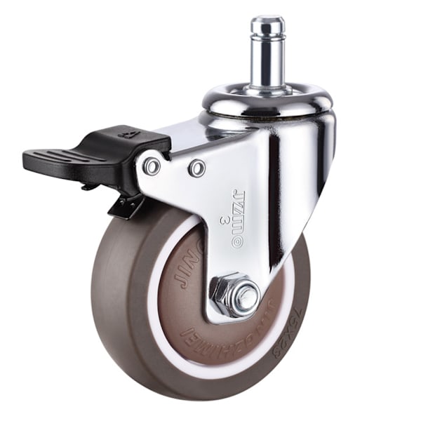 5-pak kontorstol erstatningshjul (med bremser), Heavy Duty Universal Chair Casters Single Brake